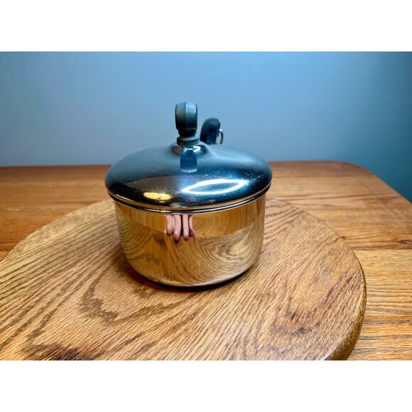 Vintage Farberware 1 Quart Saucepan with Lid Bronx  NY USA Aluminum Clad Stainle - Picture 2 of 10